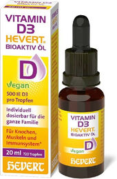 Hevert Vitamin D3 Bioaktiv Öl Tropfen vegan für Erwachsene und Kinder – Bild 1 von 2