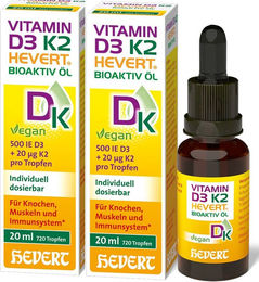 Hevert Vitamin D3 K2 Bioaktiv Öl Tropfen Vegan Ohne Zusatzstoffe – Bild 1 von 1