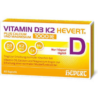 Produktbild von Hevert Vitamin D3 K2 mit Calcium und Magnesium 1000 IE Kapseln