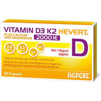 Produktbild von Hevert Vitamin D3 K2 mit Calcium und Magnesium 2000 IE Kapseln