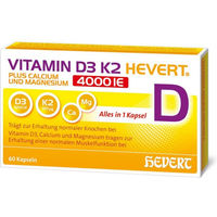 Produktbild von Hevert Vitamin D3 K2 mit Calcium und Magnesium 4000 IE Kapseln