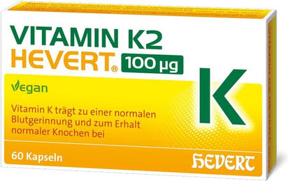 Hevert Vitamin K2 MK-7 100 µg Kapseln 60 Stück vegan laktosefrei glutenfrei – Bild 1 von 1