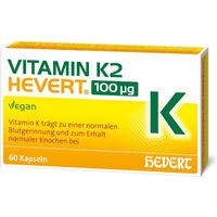 Produktbild von Hevert Vitamin K2 MK-7 100 µg Kapseln 60 Stück vegan laktosefrei glutenfrei