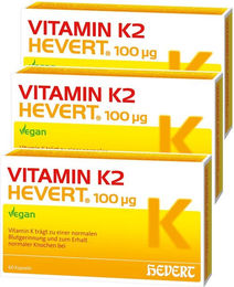 Hevert Vitamin K2 MK-7 100 µg Kapseln vegan laktosefrei glutenfrei 180 Stück – Bild 1 von 1