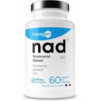 Produktbild von Hexagon NAD+ Nicotinamide Riboside Chloride Kapseln vegan und vegetarisch 60 Stück