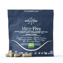 HIFAS DA TERRA Mico-Five Pilzextrakt Komplex aus Reishi, Maitake, Shiitake, Sonnenpilz und Chaga hochdosiert 12:1 vegan 60 Kapseln – Bild 1 von 9