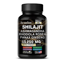 Himalayan Shilajit Nahrungsergänzungsmittel mit Ashwagandha, Rhodiola Rosea und Panax Ginseng 120 Kapseln – Bild 1 von 3