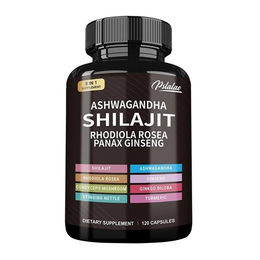 Himalayan Shilajit Nahrungsergänzungsmittel mit Ashwagandha, Rhodiola Rosea und Panax Ginseng 120 Kapseln – Bild 1 von 4