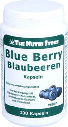 Hirundo Products Blue Berry Blaubeeren Kapseln mit Blaubeeren-Konzentrat, Aroniabeeren-Extrakt und Kräuter-Komplex 200 Stück – Bild 1 von 2