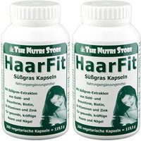 Produktbild von Hirundo Products HaarFit Süßgras Kapseln mit Zink, Biotin und Selen ohne Gelatine 200 Stück