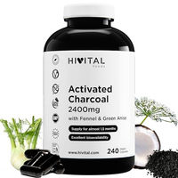 Produktbild von HIVITAL Aktivkohle 2400 mg mit Fenchel und grünem Anis, 240 vegane Kapseln