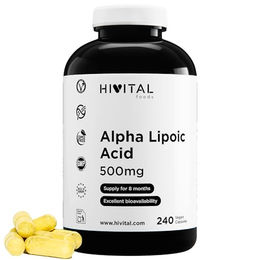 Hivital Alpha Liponsäure ALA 500 mg 240 vegane Kapseln glutenfrei laktosefrei zuckerfrei – Bild 1 von 2