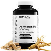 Produktbild von HIVITAL Ashwagandha 9000 mg Extrakt mit 10% Withanoliden, 180 vegane Kapseln, glutenfrei