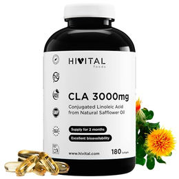 Hivital CLA Konjugierte Linolsäure 3000 mg pro Dosis 180 Kapseln vegan glutenfrei laktosefrei zuckerfrei – Bild 1 von 2