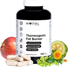 HIVITAL Fettverbrenner Kapseln mit Kräuter-Komplex, vegan, glutenfrei, laktosefrei und zuckerfrei, 180 Kapseln – Bild 1 von 2