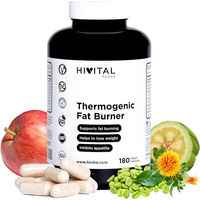 Produktbild von HIVITAL Fettverbrenner Kapseln mit Kräuter-Komplex, vegan, glutenfrei, laktosefrei und zuckerfrei, 180 Kapseln