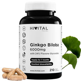 HIVITAL Ginkgo Biloba 6000 mg Kapseln 210 Stück vegan glutenfrei laktosefrei zuckerfrei – Bild 1 von 2