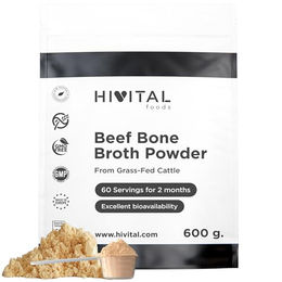 Hivital Knochenbrühe Rind Konzentrat Pulver 600 g aus Weidehaltung reich an Kollagen und Aminosäuren glutenfrei laktosefrei zuckerfrei ohne Zusatzstoffe – Bild 1 von 1