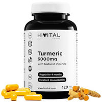Produktbild von HIVITAL Kurkuma Extrakt mit 285 mg Curcumin und Schwarzem Pfeffer, 120 vegane Kapseln