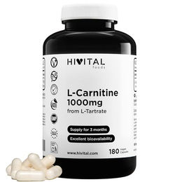 HIVITAL L-Carnitin 1000 mg Kapseln vegan glutenfrei laktosefrei zuckerfrei 180 Stück – Bild 1 von 3