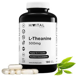 HIVITAL L-Theanin 500 mg Kapseln 180 Stück vegan ohne Zusatzstoffe – Bild 1 von 3