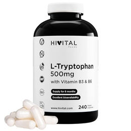 Hivital L-Tryptophan 500 mg vegane Kapseln 240 Stück glutenfrei laktosefrei zuckerfrei – Bild 1 von 2