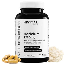 Hivital Lion's Mane 9750 mg vegane Kapseln 120 Stück glutenfrei laktosefrei zuckerfrei – Bild 1 von 2