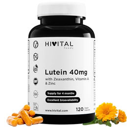 HIVITAL Lutein 40 mg mit Zeaxanthin, Vitamin A und Zink, 120 vegane Kapseln – Bild 1 von 2