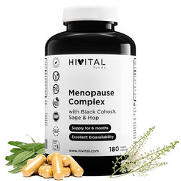 HIVITAL Menopause Komplex mit Salbei, Traubensilberkerze und Hopfen, 180 vegane Kapseln – Bild 1 von 3