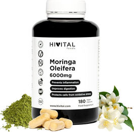 HIVITAL Moringa Kapseln vegan glutenfrei ohne Zusatzstoffe 180 Stück – Bild 1 von 2