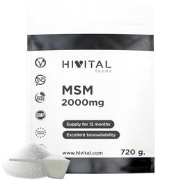 Hivital MSM Schwefel Pulver 2000 mg vegan glutenfrei laktosefrei zuckerfrei 720 g – Bild 1 von 1