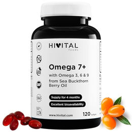 Hivital Omega 7 Sanddorn 500 mg Kapseln 120 Stück glutenfrei laktosefrei zuckerfrei – Bild 1 von 2