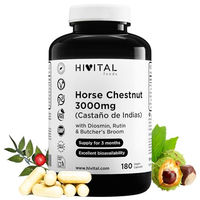 Produktbild von HIVITAL Rosskastanie 3000 mg mit Aescin-Extrakt, Diosmin, Rutin und Ruscus, 180 vegane Kapseln
