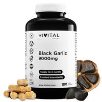 Produktbild von HIVITAL Schwarzer Knoblauchextrakt 9000 mg, 180 vegane Kapseln, glutenfrei, laktosefrei und zuckerfrei