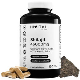 Hivital Shilajit 46000 mg 120 vegane Kapseln glutenfrei laktosefrei zuckerfrei – Bild 1 von 3