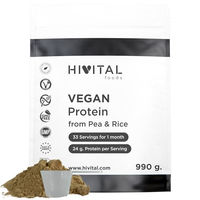 Produktbild von HIVITAL Veganes Mehrkomponenten Protein Pulver mit Erbsenisolat und Reiskonzentrat Neutral 990 g