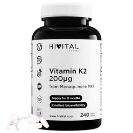 Hivital Vitamin K2 MK-7 200 mcg Tabletten vegan glutenfrei laktosefrei zuckerfrei 240 Stück – Bild 1 von 2