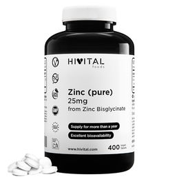 Hivital Zink 25 mg Zinkbisglycinat Tabletten 400 Stück vegan glutenfrei laktosefrei zuckerfrei – Bild 1 von 2