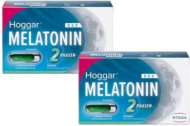 Hoggar Melatonin Duo Einschlaf-Kapseln laktosefrei 60 Stück – Bild 1 von 1