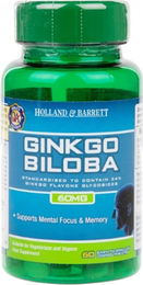 Holland & Barrett Ginkgo Biloba 60 mg Tabletten ohne Zusatzstoffe – Bild 1 von 1