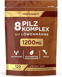 Horbaach 8 Pilz Komplex Kapseln mit Löwenmähne vegan ohne Zusatzstoffe 120 Stück – Bild 1 von 4