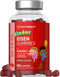 Horbaach Kinder Eisen Vitamin C Gummibärchen vegan vegetarisch 60 Stück – Bild 1 von 3