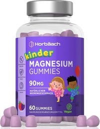 Horbaach Kinder Magnesium Citrat Gummis mit Vitamin C vegan ohne Zusatzstoffe 60 Stück – Bild 1 von 2