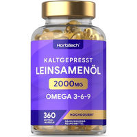 Produktbild von Horbaach Leinsamenöl Kapseln ohne Zusatzstoffe 360 Stück