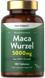 Horbaach Maca Wurzel Tabletten vegan vegetarisch ohne Zusatzstoffe 180 Stück – Bild 1 von 4