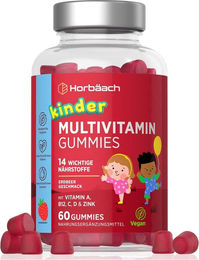 Horbaach Multivitamin Gummibärchen für Kinder vegan vegetarisch glutenfrei laktosefrei 60 Stück – Bild 1 von 3