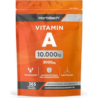 Produktbild von Horbaach Vitamin A hochdosiert ohne Zusatzstoffe Kapseln für Männer und Frauen 365 Stück