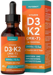 Horbaach Vitamin D3 K2 Tropfen vegan ohne Zusatzstoffe – Bild 1 von 4