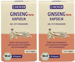 HOYER Bio-Ginseng Kapseln vegan glutenfrei laktosefrei 60 Stück – Bild 1 von 1