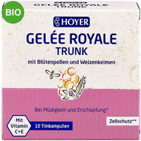 Produktbild von HOYER Gelée Royale mit Blütenpollen, Weizenkeimen und Vitamin C Trinkampullen 100 ml vegetarisch